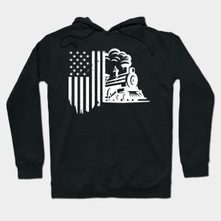 railroad spike american flag Train Gift for railway workers Hoodie